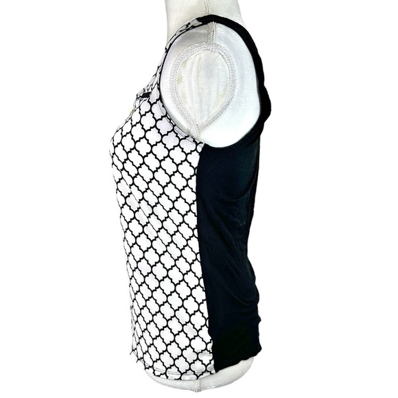 🌸Express- Black/White Patterned Dressy Tank Top- Size S - Picture 5 of 8